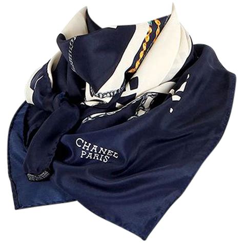 original chanel scarf|chanel scarf blue and white.